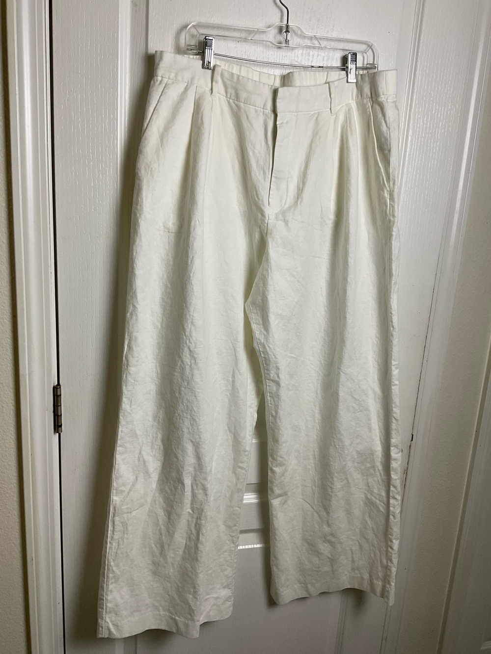 Gap Women’s White Linen Blend Wide Leg Pants Size 16 - Picture 4 of 9